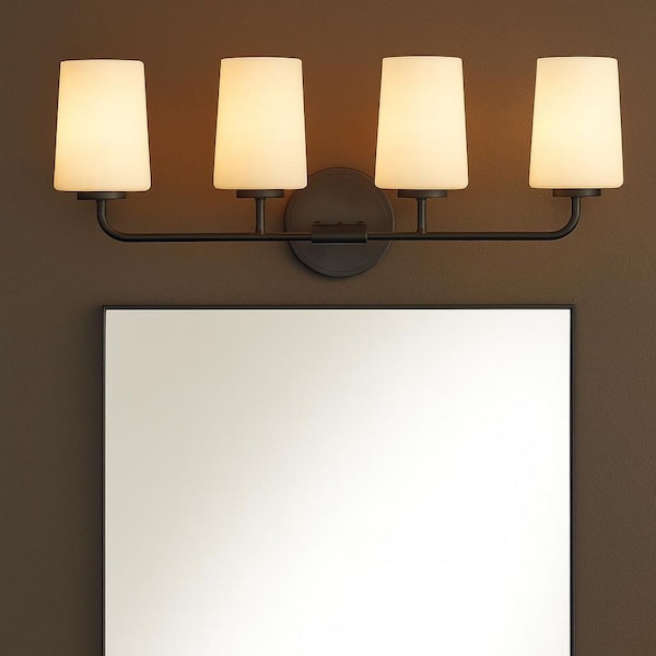 LARK Kline 33.0 in. 4 Light Black Vanity Light