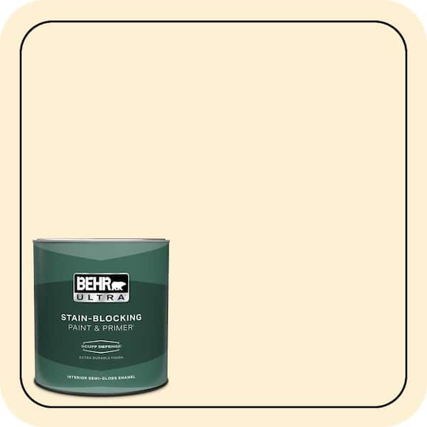 BEHR ULTRA 1 qt. #350A-2 Vanilla Milkshake Extra Durable Semi-Gloss Enamel Interior Paint & Primer