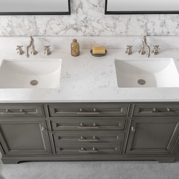 SUDIO Thompson 42 in. W x 22 in. D Bath Vanity in Gray with Engineered  Stone Vanity Top in Carrara White with White Sink Thompson-42G - The Home  Depot