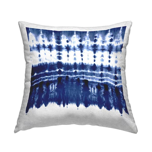 Stupell Industries Vivid Blue Boho Ikat Blue Square Outdoor Throw Pillow