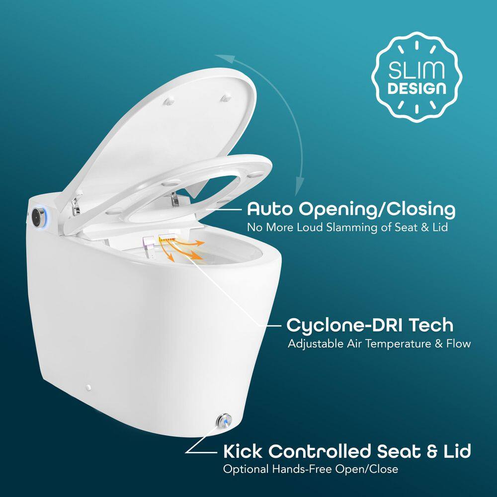 BidetMate 6000 Series White Elongated Smart Toilet with Remote
