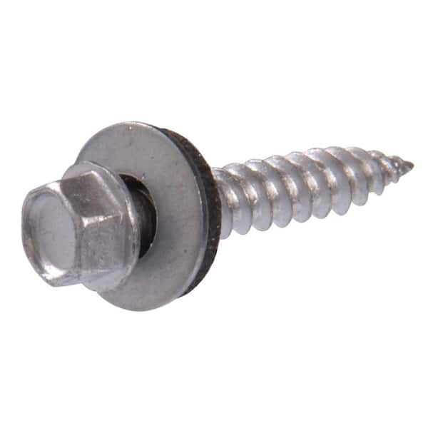 Everbilt 10 X 1 12 In Flange Hex Head Hex Drive Self Piercing Screw With Neoprene Washer 1 Lb 7140