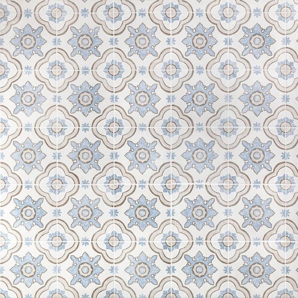 Ivy Hill Tile Valencia Basma Encaustic 8 in. x 8 in. x 9mm Matte Porcelain Floor and Wall Tile (15 pieces/6.45 sq. ft. /box)