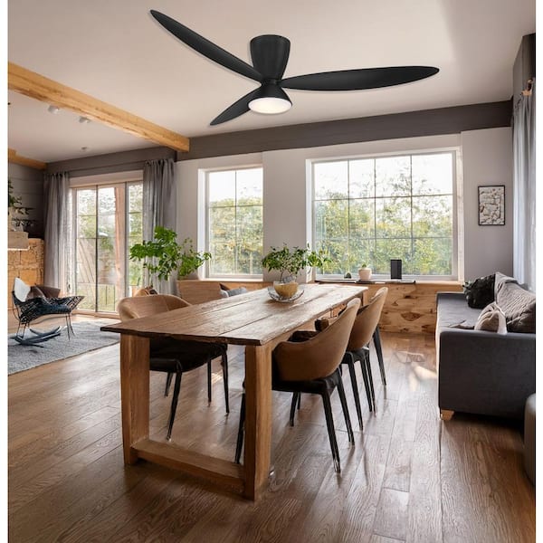 MINKA-AIRE Hourglass 58 in. Indoor Coal Black Low Profile Flush