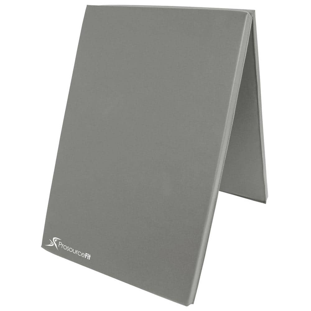 PROSOURCEFIT Bi-Fold Folding Thick Exercise Mat Grey 6 ft. x 2 ft