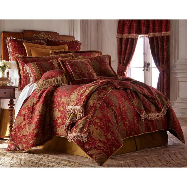 Sherry Kline China Art 4-Piece Red California King Comforter Set