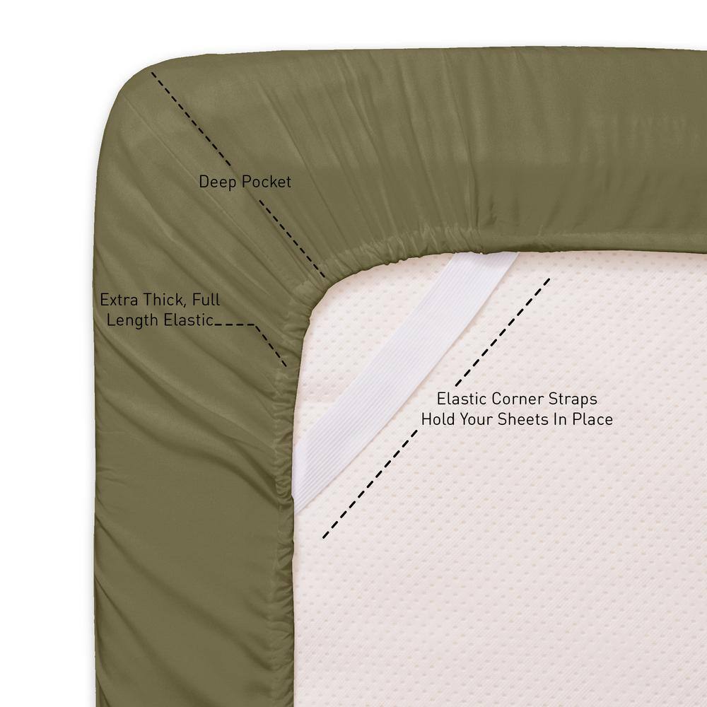Olive Queen Ultra Soft Microfiber 4-Piece Sheet Set