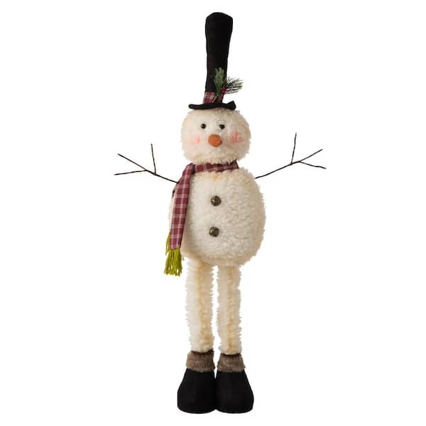 Glitzhome 37 ft. H/23 in. H Telescoped Fabric Christmas Snowman 