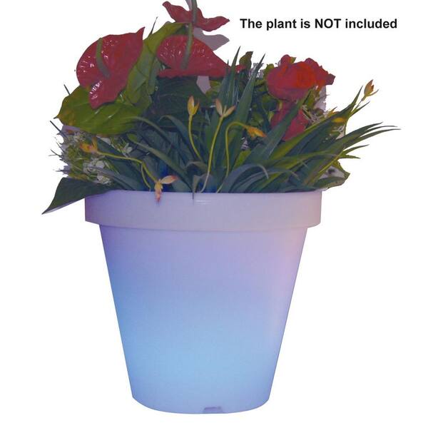 Hampton Bay 12.6 in. Illuminated Multi-Color LED Planter-DISCONTINUED