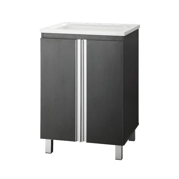 Foremost Tritan 24 in. Laundry Vanity in Iron Gray with Acrylic top in White-DISCONTINUED