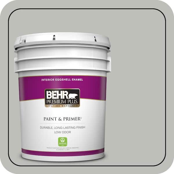 BEHR PREMIUM PLUS 5 gal. #PPU24-17 Hailstorm Gray Eggshell Enamel Low Odor Interior Paint & Primer