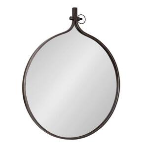 Yitro 36.50 in. H x 30.00 in. W Round Metal Framed Bronze Mirror