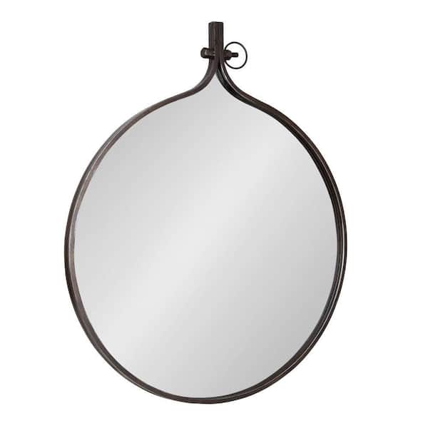 Yitro 36.50 in. H x 30.00 in. W Round Metal Framed Bronze Mirror