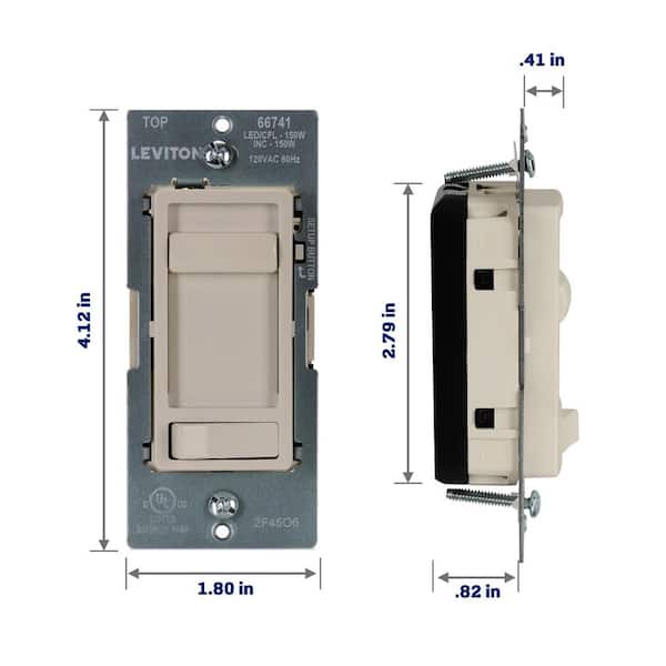 Leviton SureSlide Light Almond Dimmer Switch for LED and