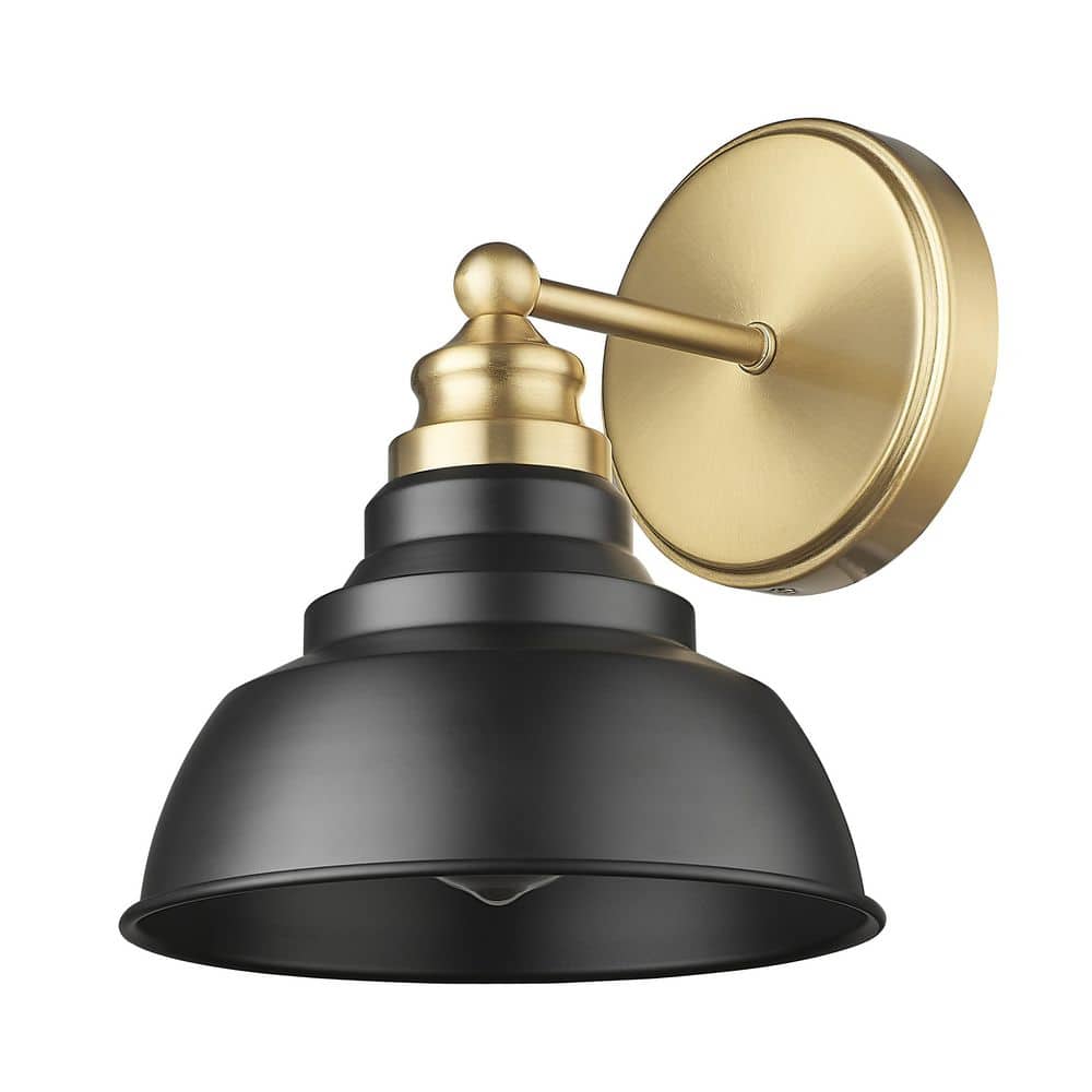 Bishop 8 in. Matte Black and Brass 1-Light Wall Sconce price history on PriceWatchPro