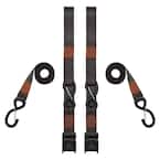 8 ft. Gray Tactical Cambuckle Tie Down Straps with 700 lb. Safe Work Load - 2 pack