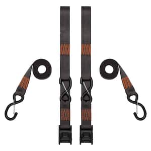 8 ft. Gray Tactical Cambuckle Tie Down Straps with 700 lb. Safe Work Load - 2 pack