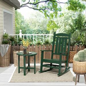 WESTIN OUTDOOR Kenly Dark Green Classic Plastic Outdoor Rocking Chair ...