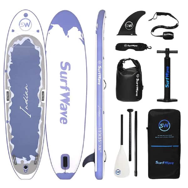Tenleaf 132 in. x 34 in. x 6 in. Anti-slip Inflatable Stand Up Paddle Board With Accessories Dusty Lavender