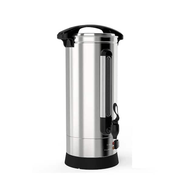 65 Cup Fast Brew Stainless Steel Coffee Urn and Hot Water Dispenser with Keep-Warm Mode