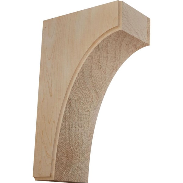 Ekena Millwork 3-1/2 in. x 8 in. x 10 in. Unfinished Maple Clarksville Corbel