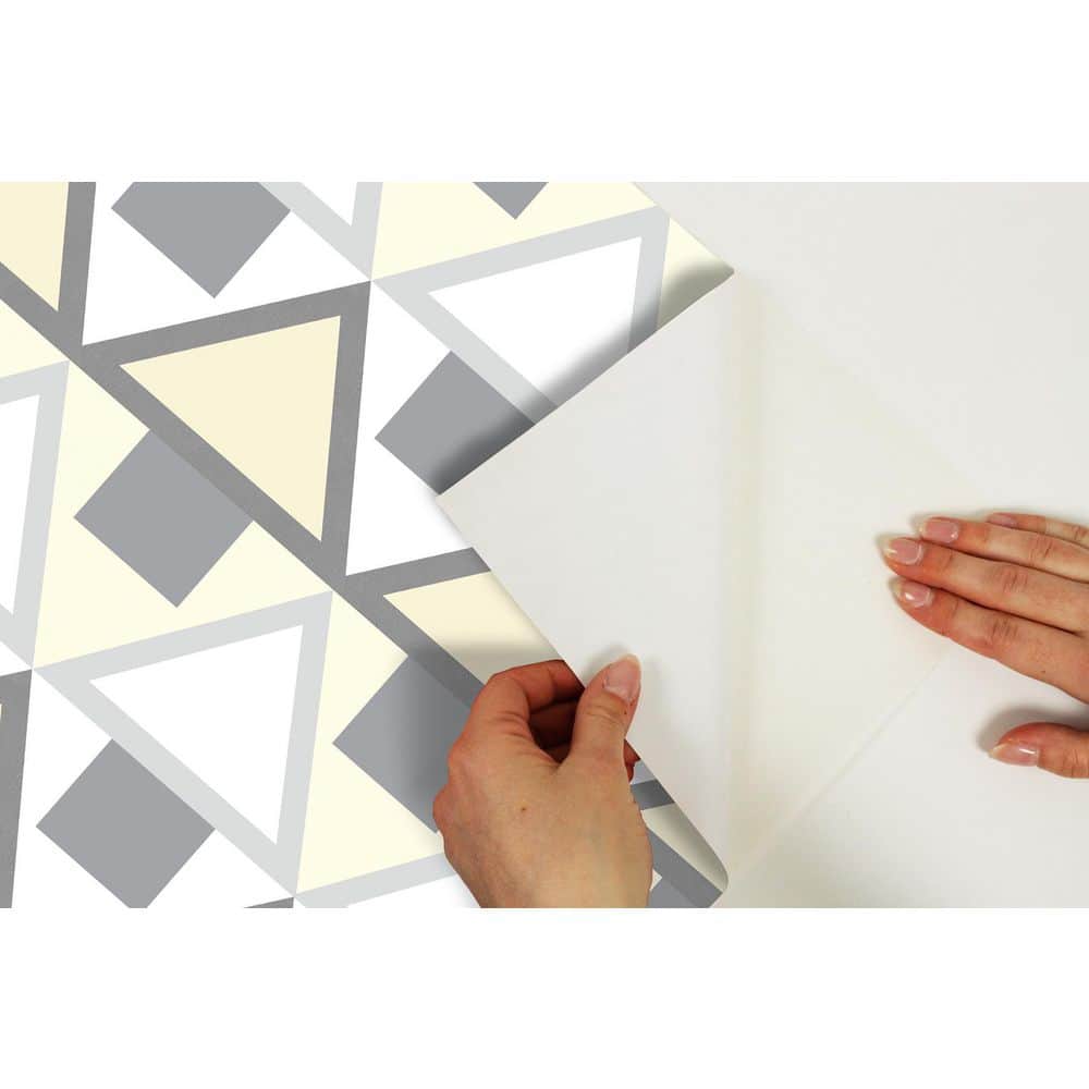Grey and Yellow Geometric Peel and Stick Wallpaper