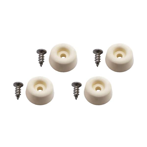 Everbilt 7/8 in. Off-White Rubber Screw-On Furniture Bumpers for Chairs and Table Floor Protection (4-Pack)