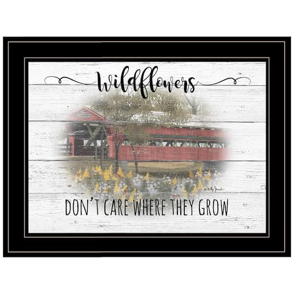 HomeRoots Charlie Wildflowers 1-Piece Framed Wall Art 15 in. x 19 in.