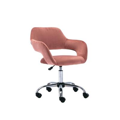 Special 23.2 in. Pink Linen Fabric Swivel Office Task Chair with Adjustable Height