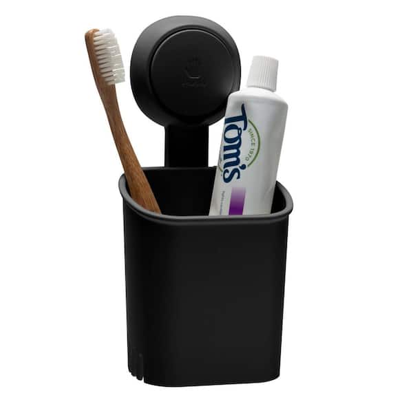 Self draining ceramic toothbrush holder or kitchen scrub brush