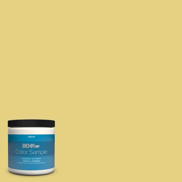 BEHR PREMIUM PLUS 8 oz. #P330-4 Starfruit Satin Enamel Interior/Exterior Paint & Primer Color Sample