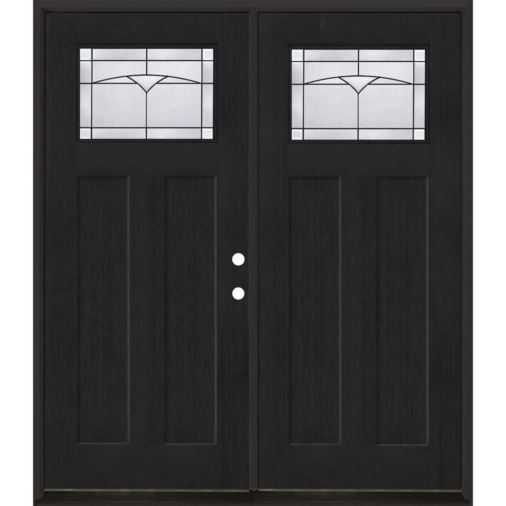 Regency 72 in. x 80 in. 1/4 TopL Horizon Glass LHIS Onyx Fir Fiberglass Double Prehung Front Door with 4-9/16 Jamb price history on PriceWatchPro