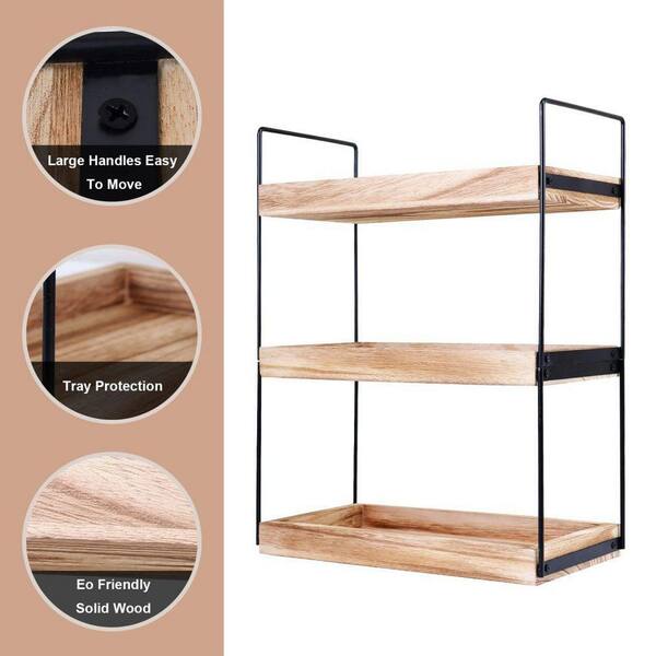 17 Stories Saudres 3 Tier Bathroom Counter Organizer, Wood Bathroom  Organizer Countertop Storage Shelf, Bathroom Trays For Counter, Standing  Rack Skincare Organizer Cosmetic Holder, Kitchen Spice Rack Bathroom Decor