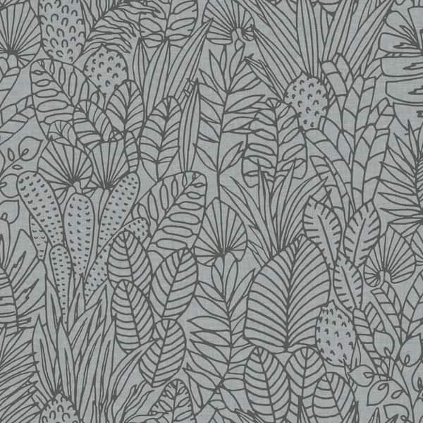 RoomMates 28.18 sq. ft. Tropical Leaves Sketch Peel and Stick Wallpaper