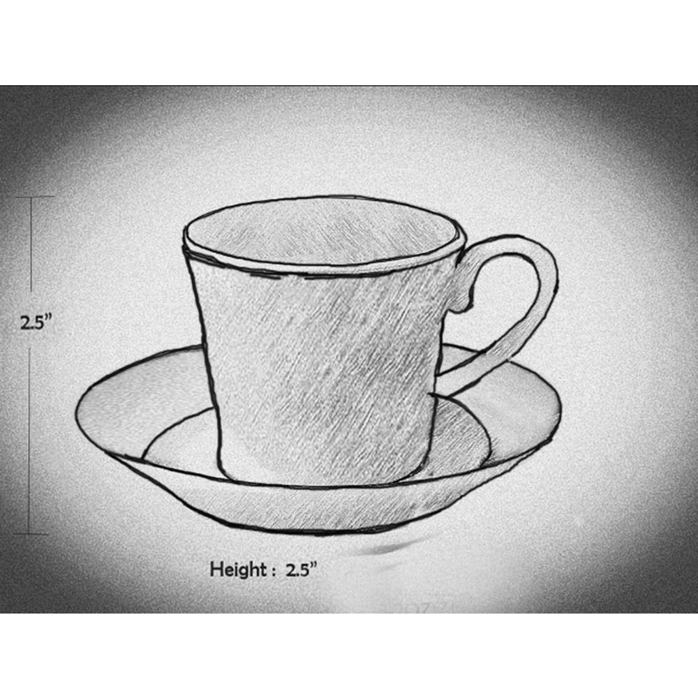 Elegant Blue and Gold Ceramic Espresso Cup and Saucer Set