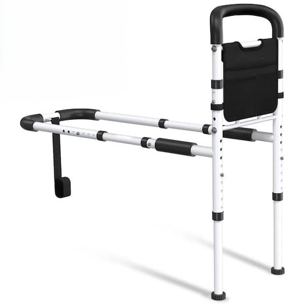 30.3 in.-35.8 in. x 16.5 in.-19.7 in. 1-Piece Bed Rail Bed Rails for Elderly Adults Safety with Non-Slip Grip in Black