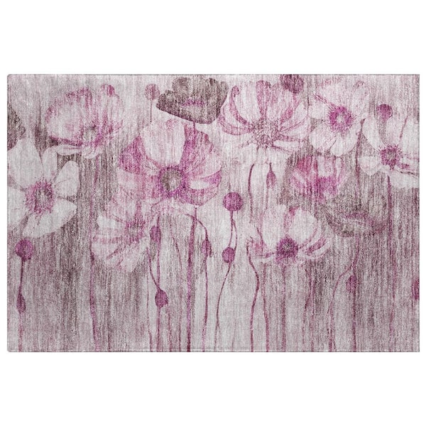 Dream Shag Premium Machine Washable Abstract ADS712 Plum 2 ft. x 3 ft. Accent Rug