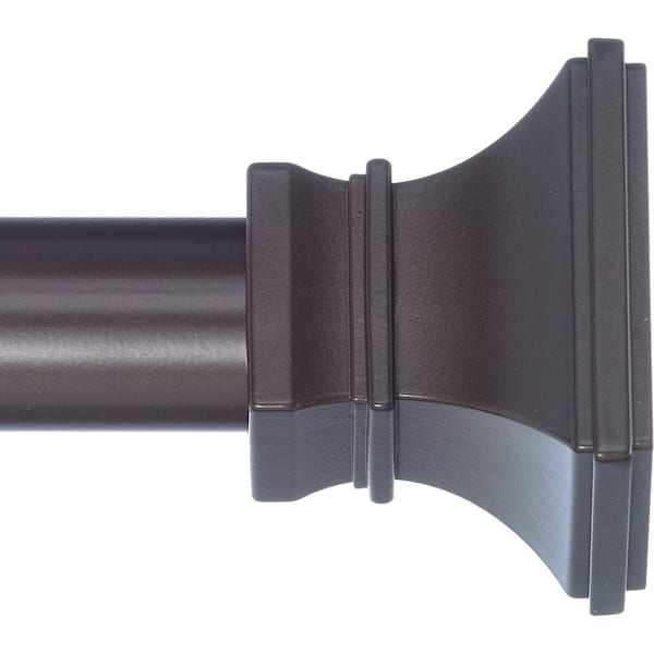 Art Decor 4 ft. Non-Telescoping Drapery Single Rod 1 1/8 in. with Rings in Oil Rubbed Bronze with Versailles Finials