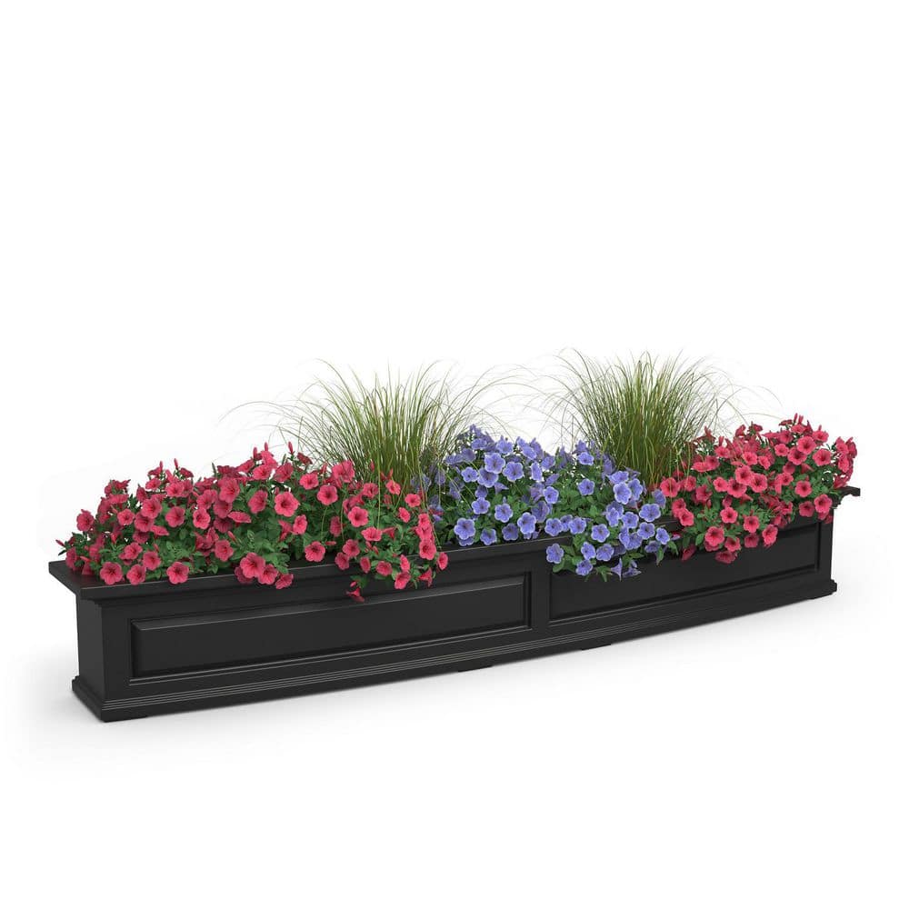 Mayne Nantucket 72 in. x 11.5 in. Self-Watering Black Plastic