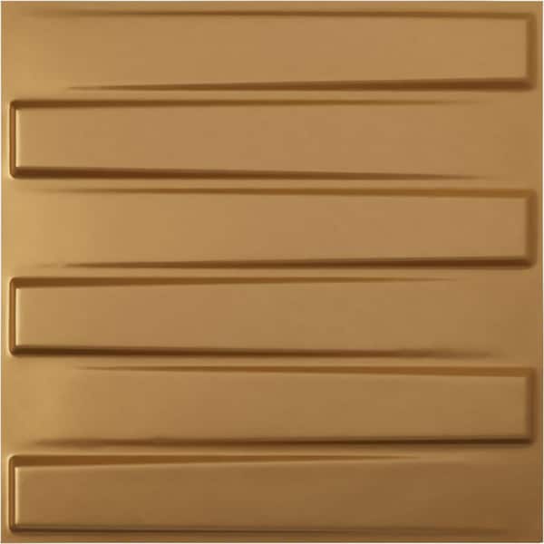Ekena Millwork 19 5/8 in. x 19 5/8 in. Keyes EnduraWall Decorative 3D Wall Panel, Gold (Covers 2.67 Sq. Ft.)