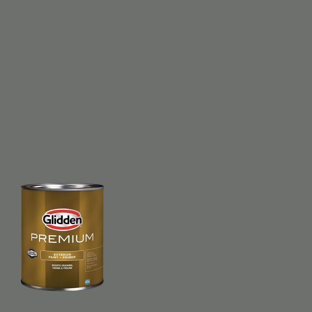 Glidden Premium 1 qt. PPG1010-6 Up In Smoke Flat Exterior Latex Paint  PPG1010-6PX-04F - The Home Depot, image size:1000x1000
