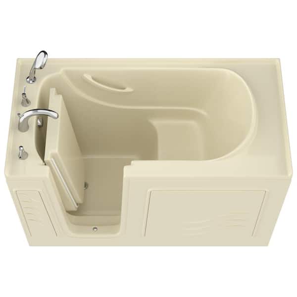 Universal Tubs HD Series 30 in. x 60 in. Left Drain Quick Fill Walk-In Soaking Bathtub in Biscuit