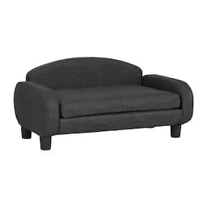 31.5 in. Modern Pet Sofa for Small to Medium Dog or Cat in Dark Gray Finish with Removable/Washable Mattress Bed