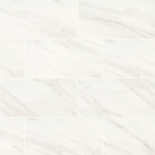 Home Decorators Collection Kolasus White 12 in. x 24 in. Matte Porcelain Stone Look Floor and Wall Tile (16 sq. ft./Case)