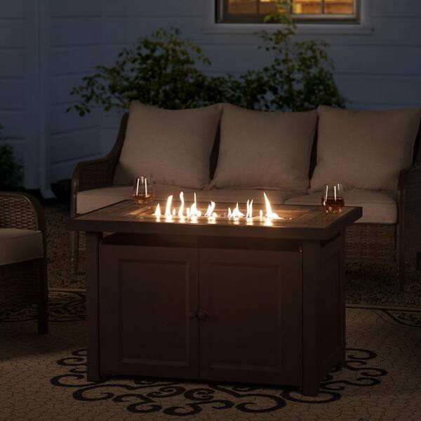 Sunjoy Ambercove Hartnell 40 In W Outdoor Rectangular Steel Propane Firepit Table A302008600 Sunjoy Ambercove Hartnell 40 In W, Propane Fire Pit Coffee Table Outdoor