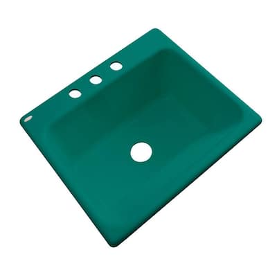 Thermocast Kensington Drop-In Acrylic 25 in. 4-Hole Single Bowl Utility