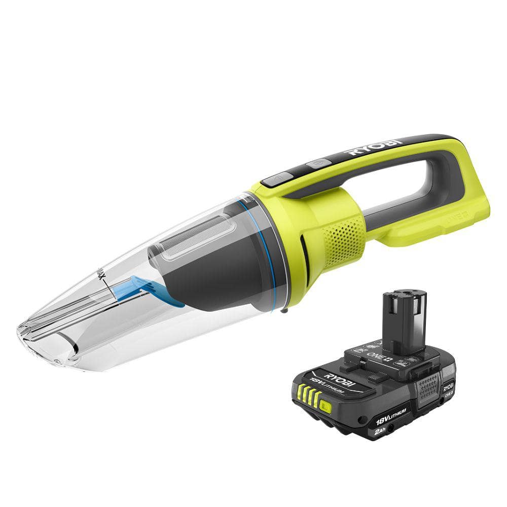 RYOBI ONE+ 18V Cordless Wet/Dry Hand Vacuum (Tool Only) With ONE+ 18V 2 ...