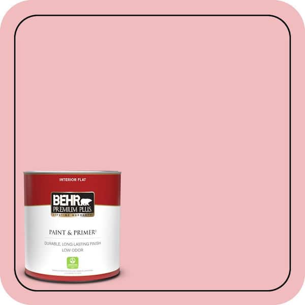 BEHR PREMIUM PLUS 1 qt. #P160-2 Blush Rush Flat Low Odor Interior Paint & Primer