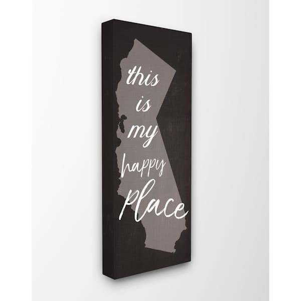Stupell Industries 10 in. x 24 in. "This Is My Happy Place California" by Daphne Polselli Printed Canvas Wall Art