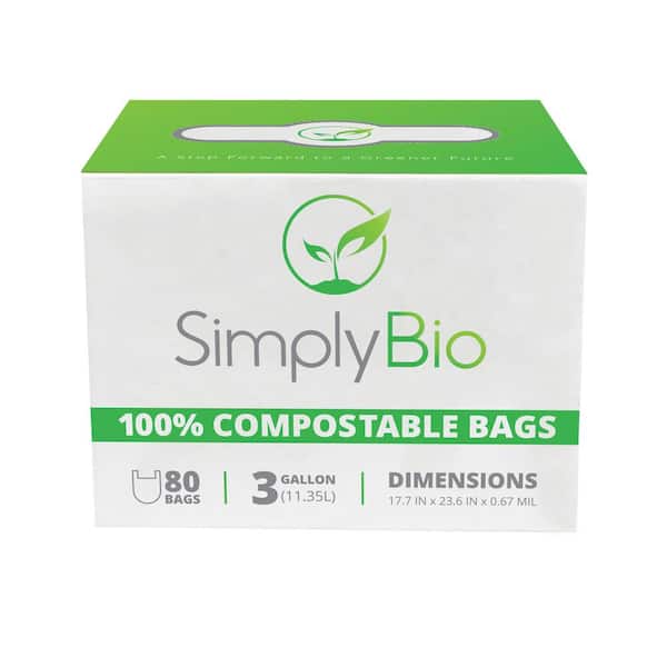 2 Gallon Compostable Trash Bags Small Biodegradable Garbage Bags 7.5 Liters  Wast